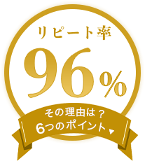 リピート率96% その理由は？ 6つのポイント