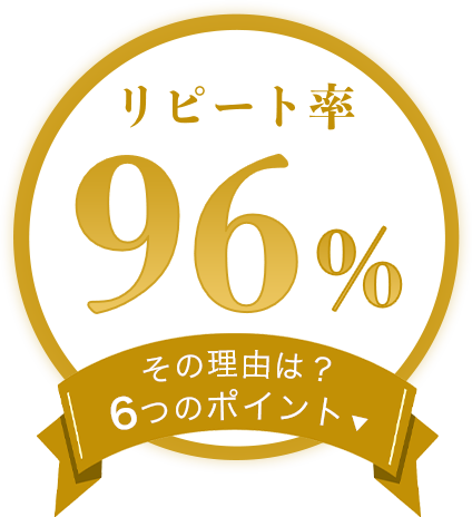 リピート率96% その理由は？ 6つのポイント